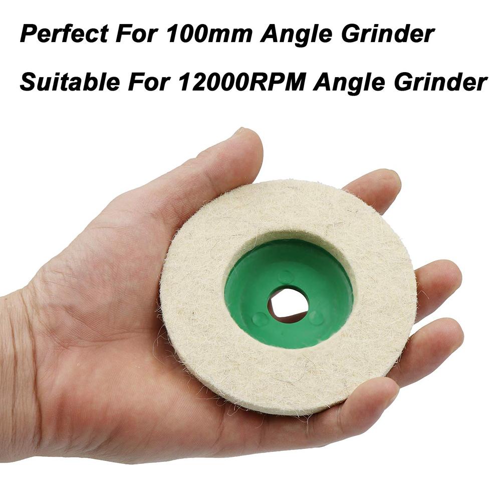 10Pcs 4 Inch Round Wool Felt Disc Wheel Pads for 100mm Angle Grinder Buffing Polishing