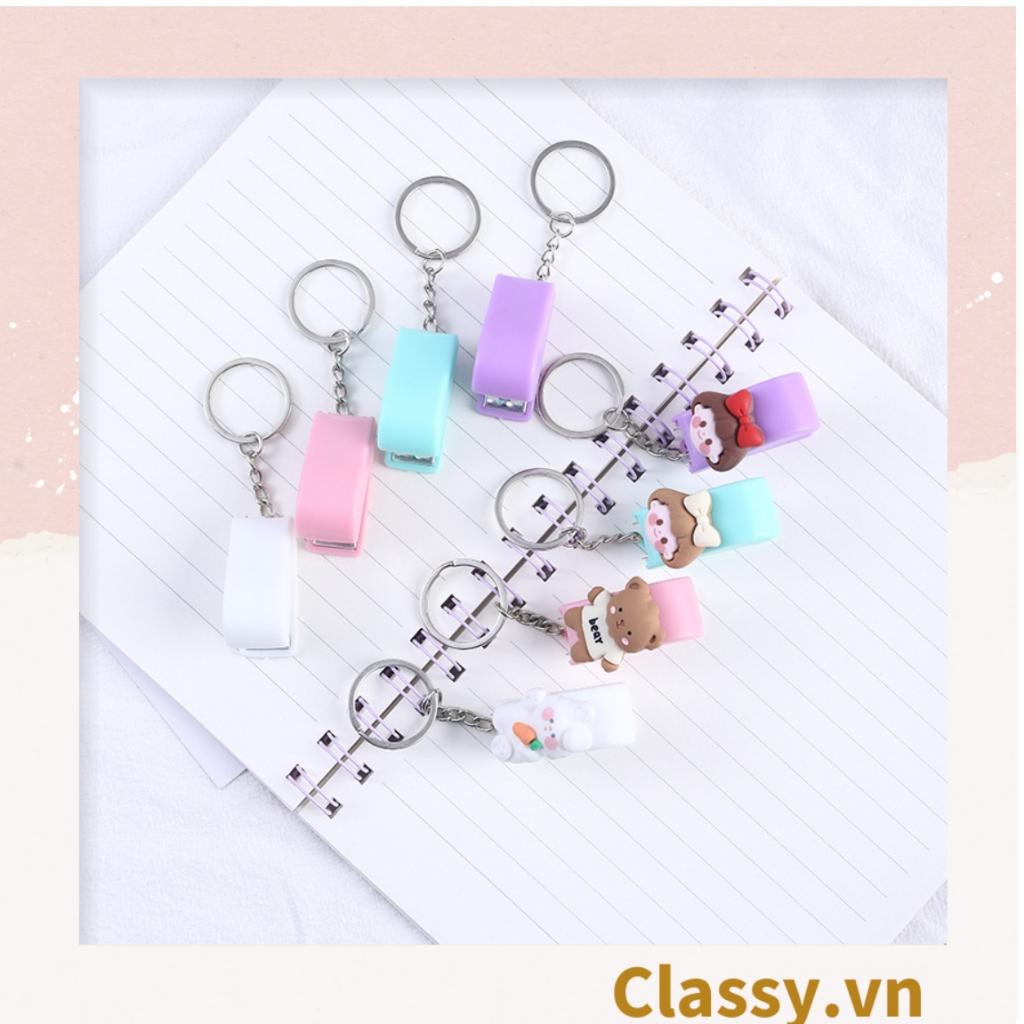 Ghim bấm giấy mini Classy cỡ nhỏ 3.9x1.6x2.7CM, nhiều màu đa dạng có thể dùng làm móc khóa PK1216