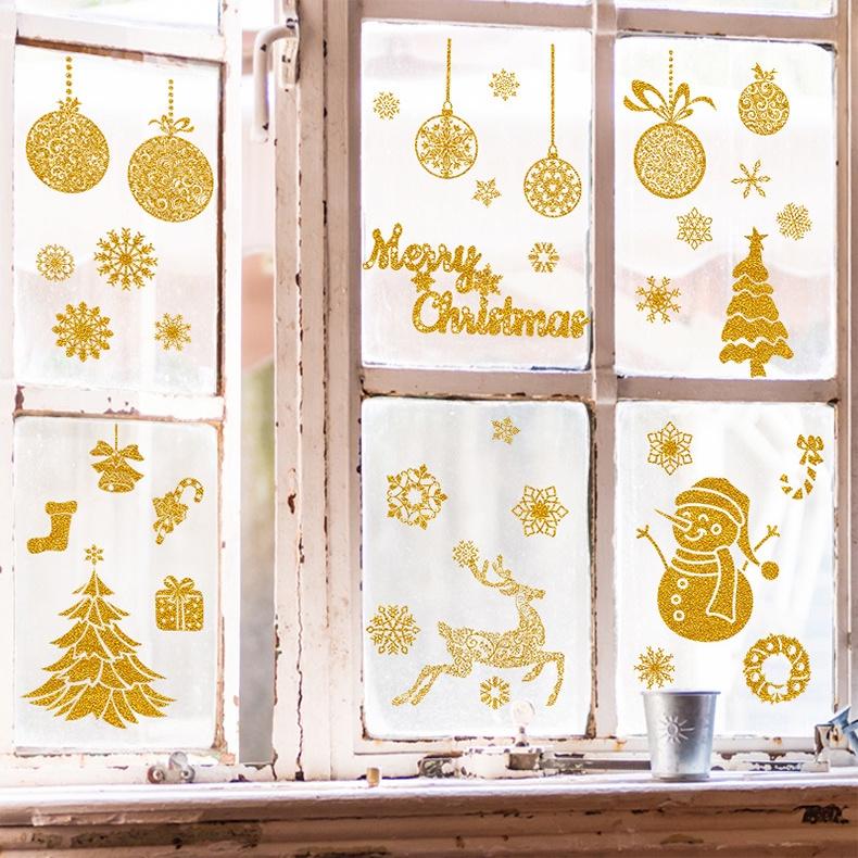 Decal Trang Trí Noel Hai Mặt Hít Tĩnh Điện - PHỤ KIỆN NOEL KIM TUYẾN NHIỀU MẪU