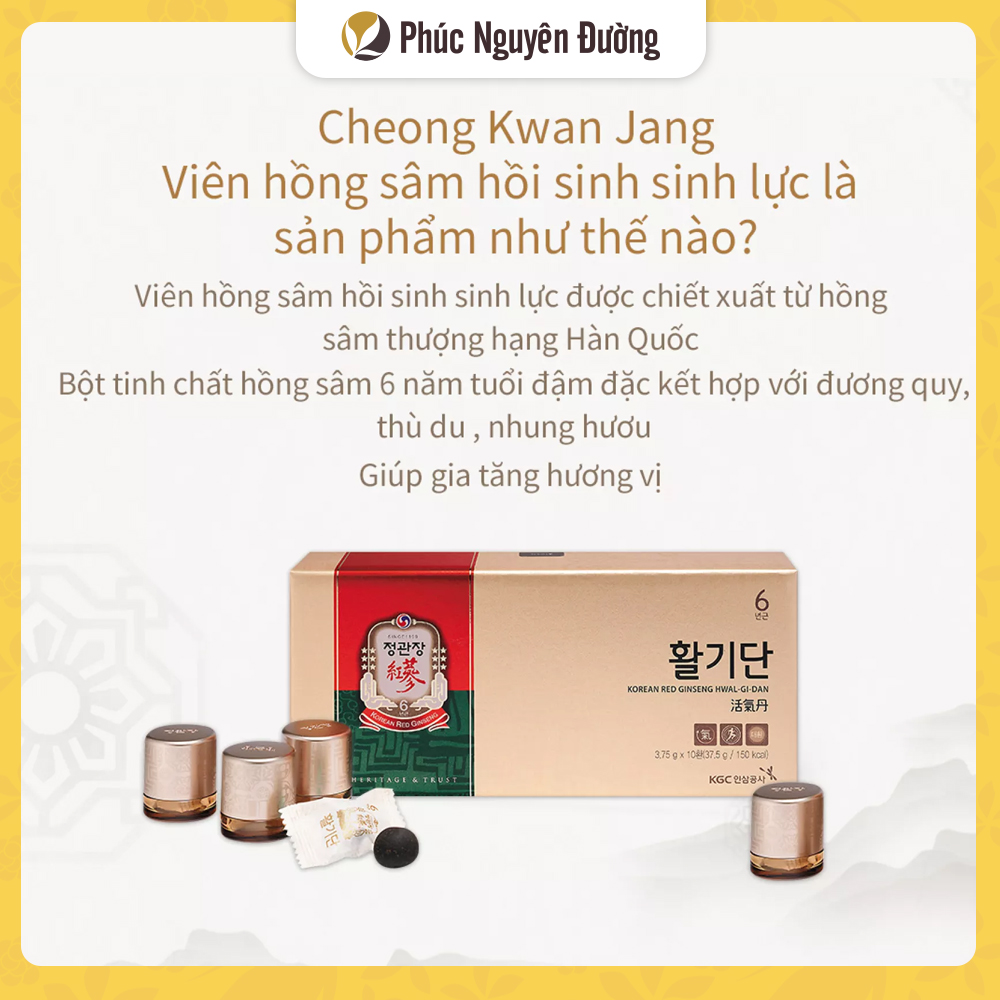 VIÊN HỒNG SÂM KGC CHEONG KWAN JANG HWAL GI DAN ( 37,5G * 10 VIÊN )