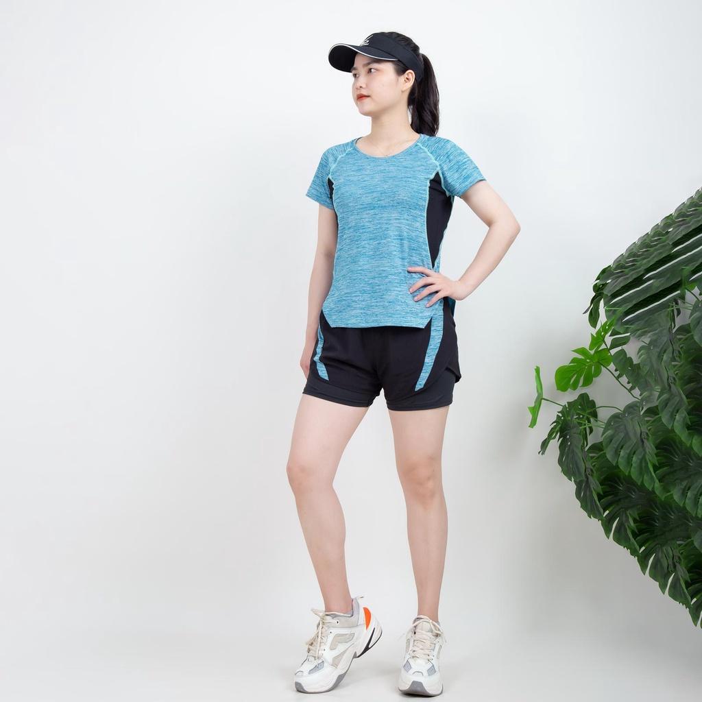 Bộ tập xu hướng hè Boxer Active S005 - Áo thun Glacool T002 cho chạy bộ, tập gym, hoạt động thể thao