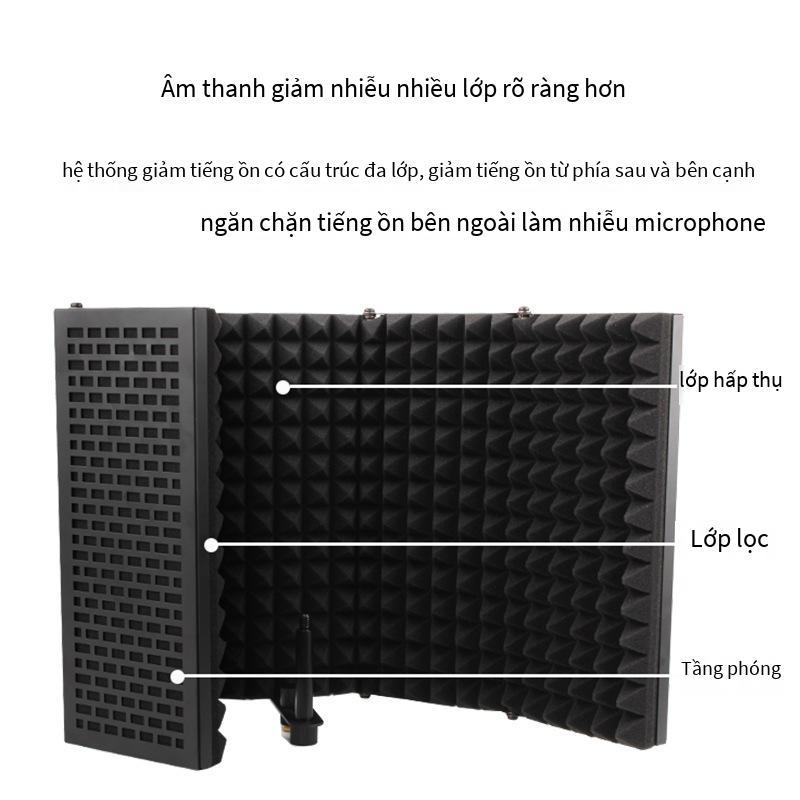 Giá thấp nhất bán trực tiếp kim loại năm cửa vỏ cách âm micrô giảm tiếng ồn cửa chống gió màn hình thu âm phòng thu màn hình hấp thụ âm thanh