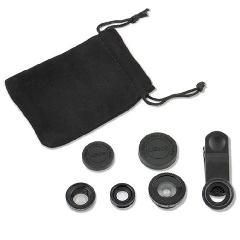 【ky】3 in 1 Universal Clip-on Fish Eye Wide Angle Macro Lens Camera Phone Tablet