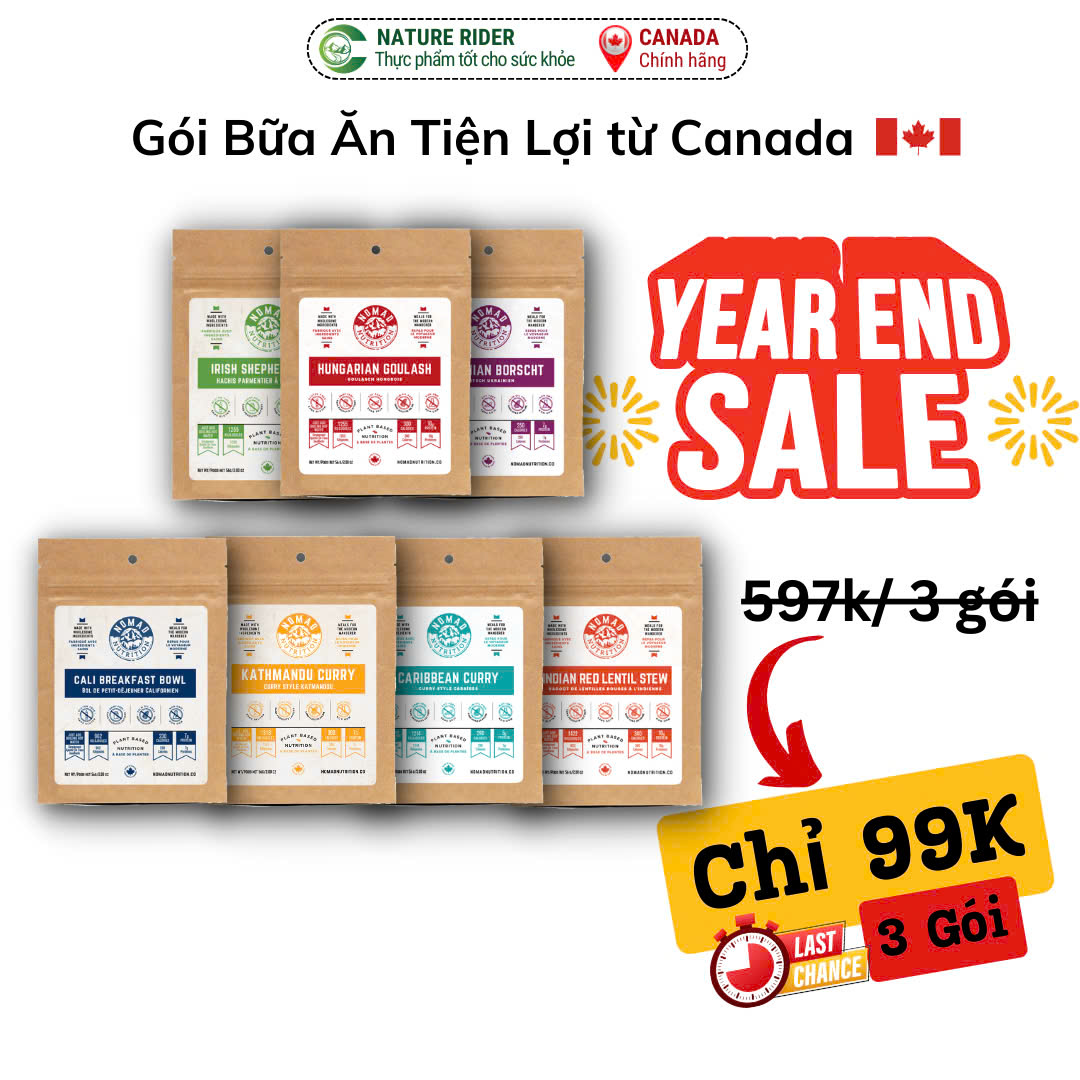 Combo 3 GÓI BỮA ĂN TIỆN LỢI thương hiệu NOMAD từ CANADA - Giải pháp bữa ăn nhanh healthy cho văn phòng, dã ngoại, eat clean