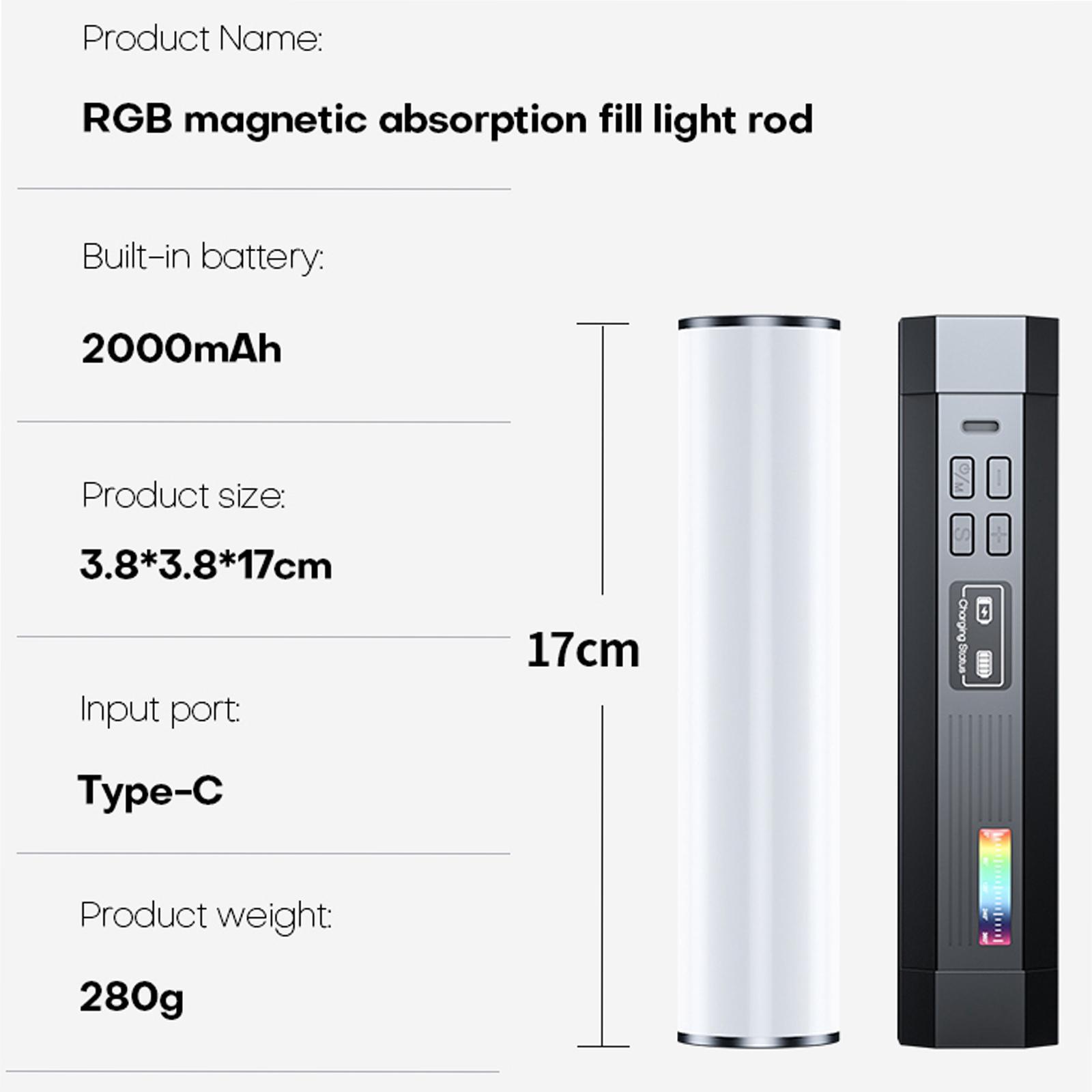 Handheld Light Portable for Photography Video 2000mAh RGB Light Stick