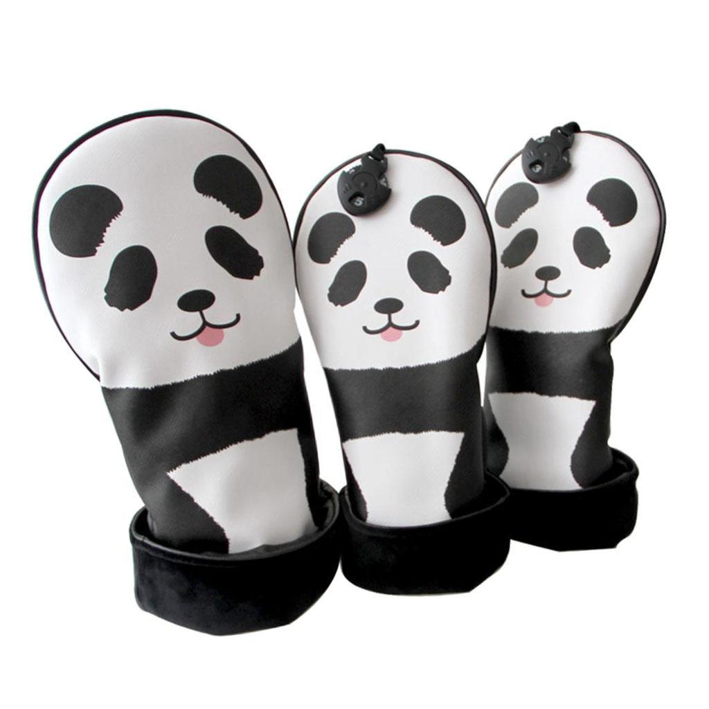 3pcs Golf Club Head Cover Golf Wood Driver Headcover Protector w/ Number Tag