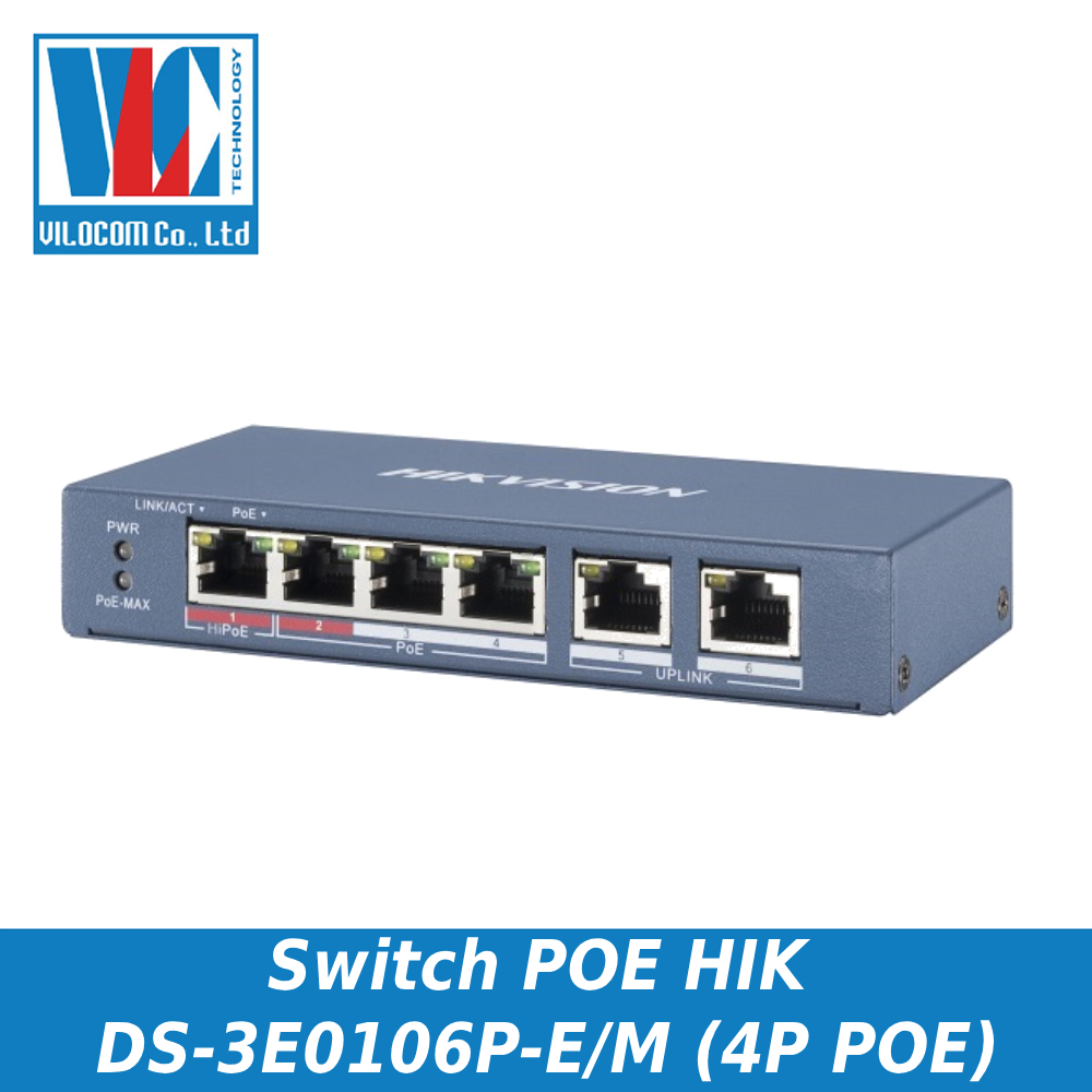 Switch POE HIK DS-3E0109P-E/M (8P POE) và Switch POE HIK DS-3E0106P-E/M (4P POE) - Hàng chính hãng