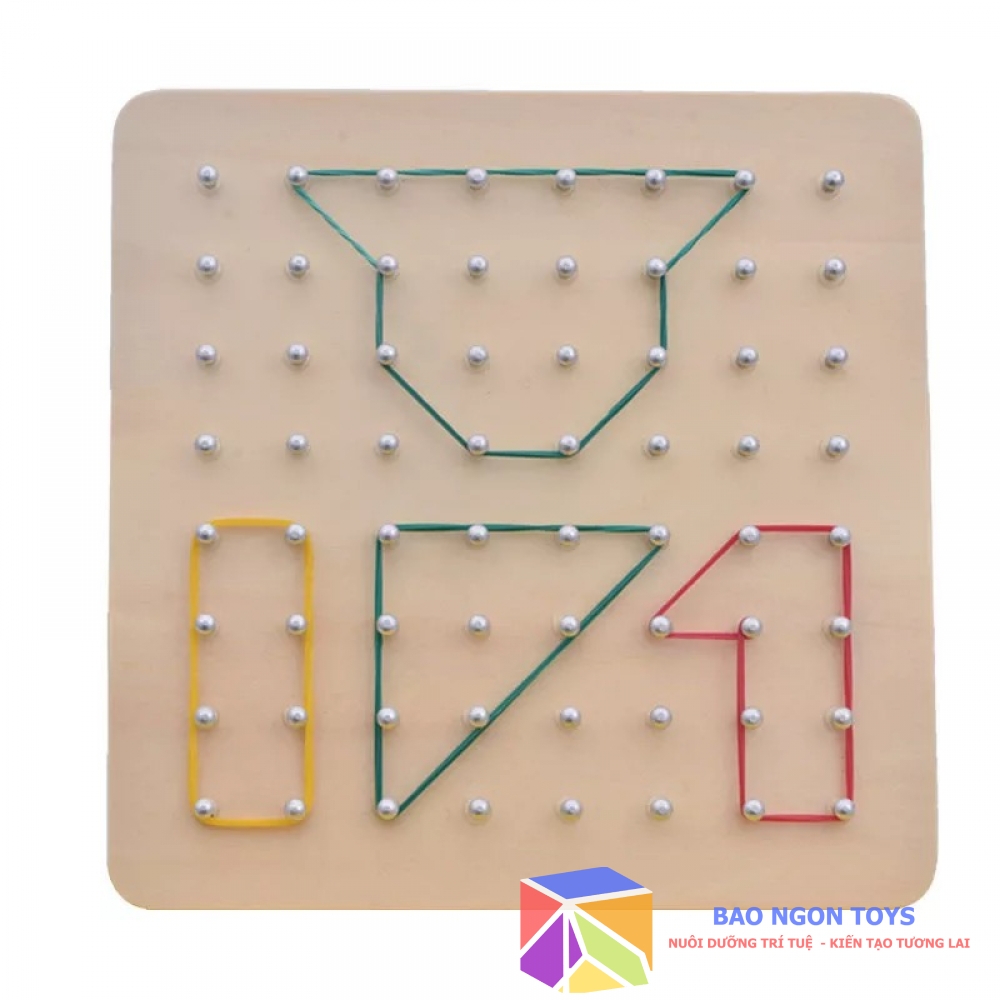 GIÁO CỤ TOÁN HỌC GEOBOARD GIÚP BÉ PHÁT TRIỂN TRÍ THÔNG MÌNH HÌNH HỌC VÀ SỰ SÁNG TẠO - BAO NGON TOYS - DG106