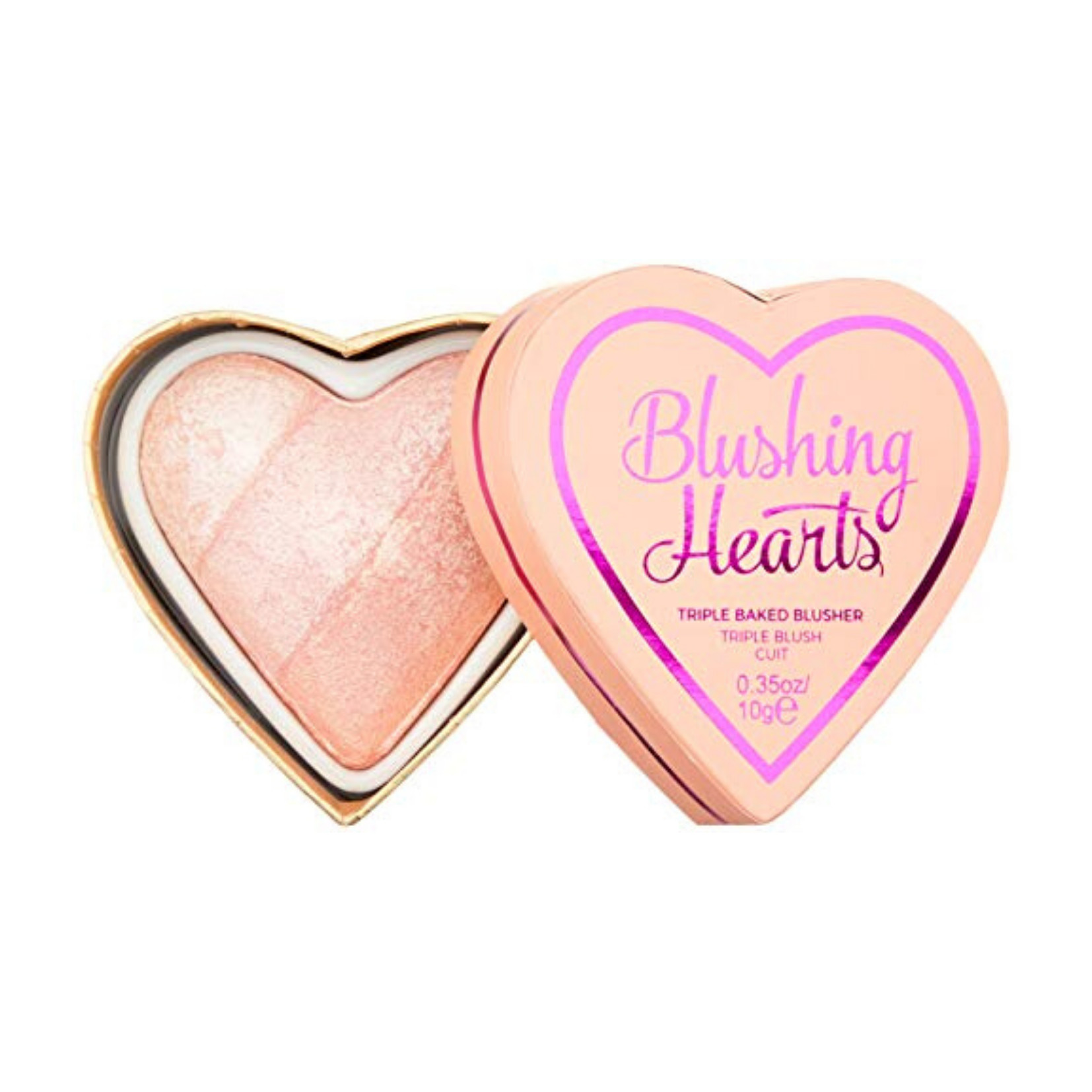 Phấn má Makeup Revolution I heart makeup blushes - Peachy Pink kisses (Bill Anh)