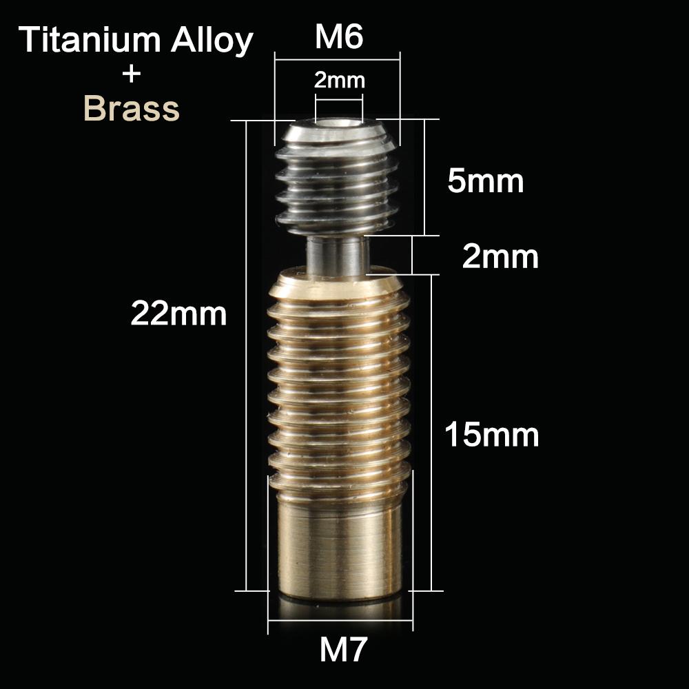 Máy in 3D 3D Bộ phận V6 Titanium hợp kim Bi-kim loại vỡ cổ họng