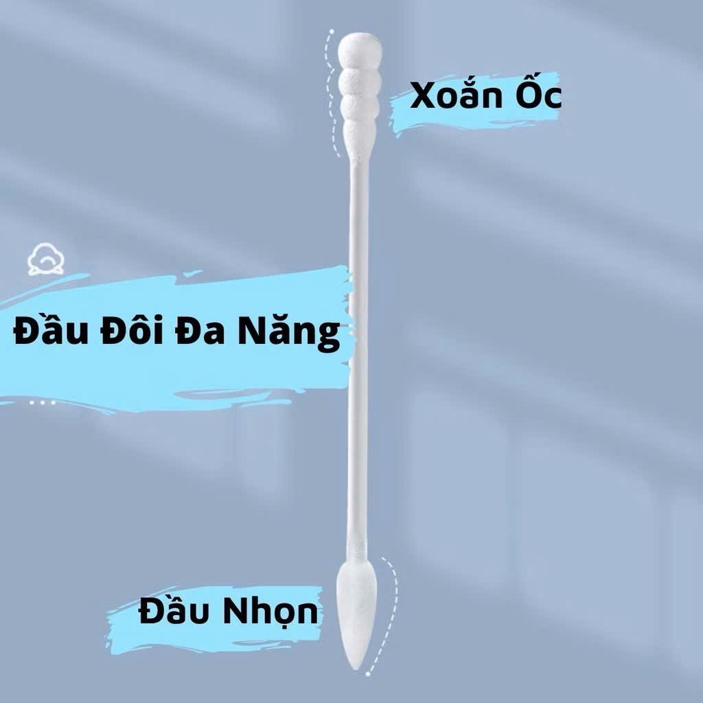Hộp 200 Tăm Bông Ngoáy Tai 2 Đầu Xoắn Nhọn – Nhiều Màu Sắc, Tiện Dụng - HÀNG CHÍNH HÃNG MINIIN