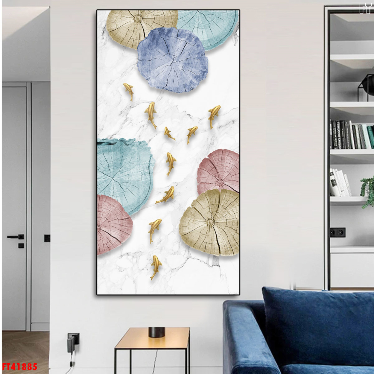 Tranh Trang Trí Phòng Khách - Tranh Canvas Cá Chép Tuyệt Đẹp