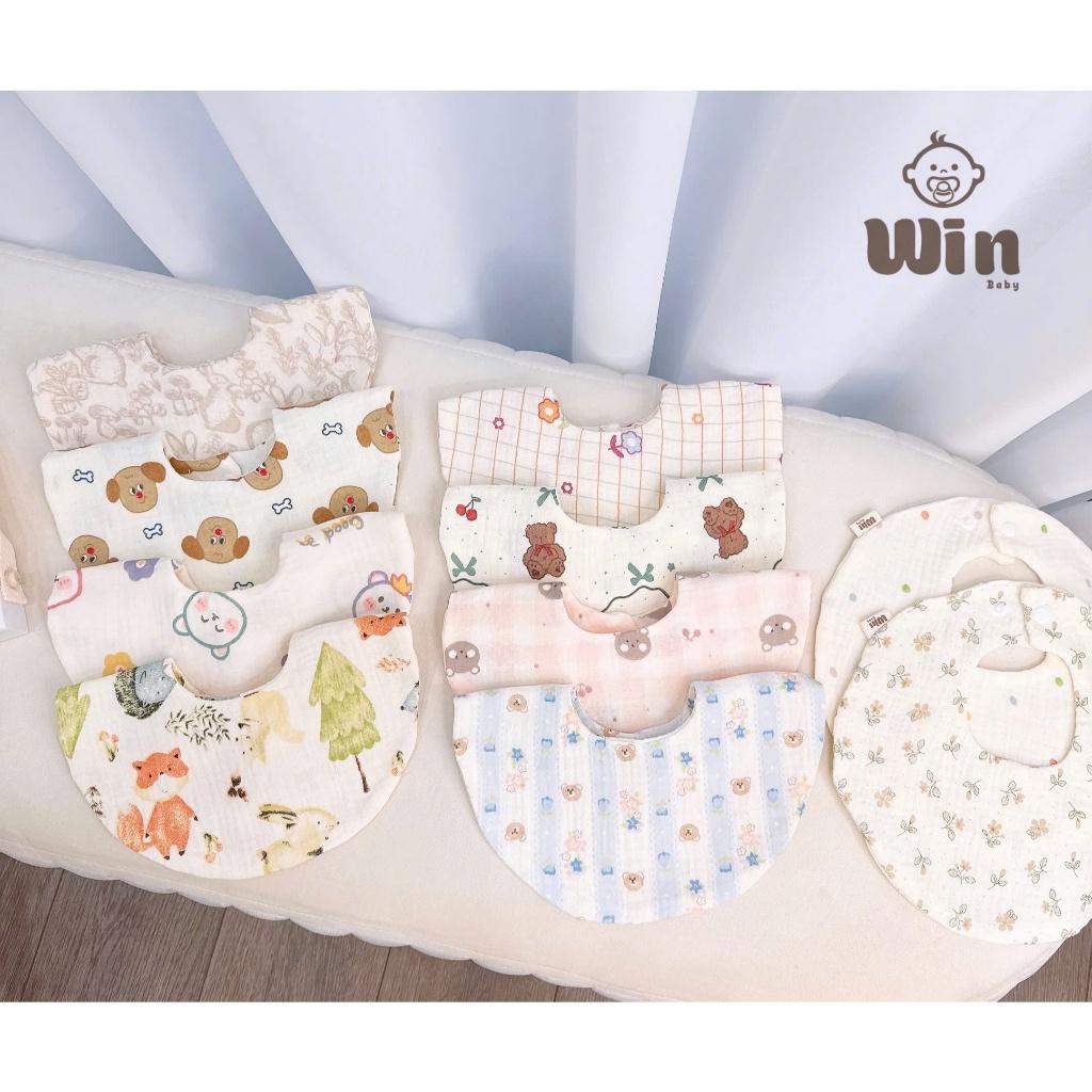 Yếm Vải Xô Muslin 4 Lớp Mềm Mịn, Thấm Hút Tốt Cho Bé Từ Sơ Sinh