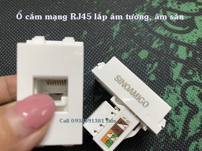 Ổ cắm mạng Lan RJ45 cat5/ Cat6 âm tường - Hàng chính hãng