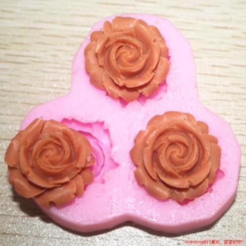 Khuôn silicon 3 bông hồng nhí