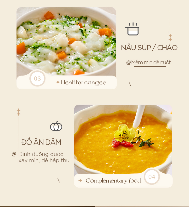 Máy làm sữa hạt Bear PBJ- F01G1 (HB-5H01K52) Màu Kem -  Hàng Chính Hãng