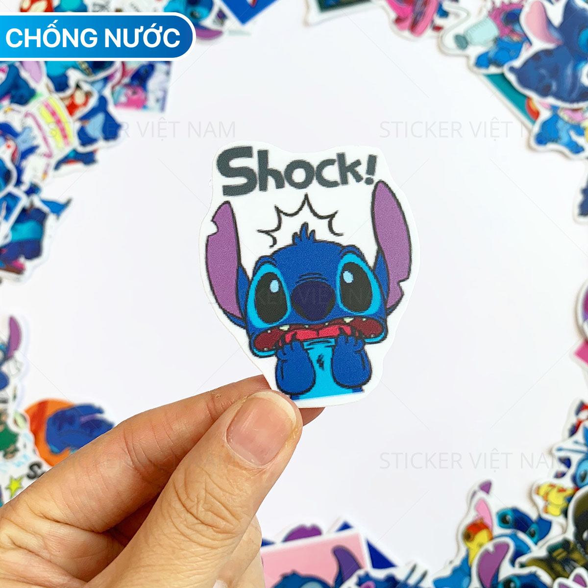 Sticker  STITCH Lilo - Dán Trang Trí - Chất Liệu PVC Cán Màng Chất Lượng Cao Chống Nước, Chống Nắng, Không Bong Tróc Phai Màu