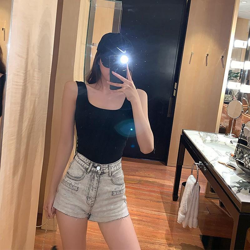 Áo Ba Lỗ Thun Body - Rere.Store - Áo thun nữ body dáng ngắn 2 màu trơn TRẮNG - ĐEN basic