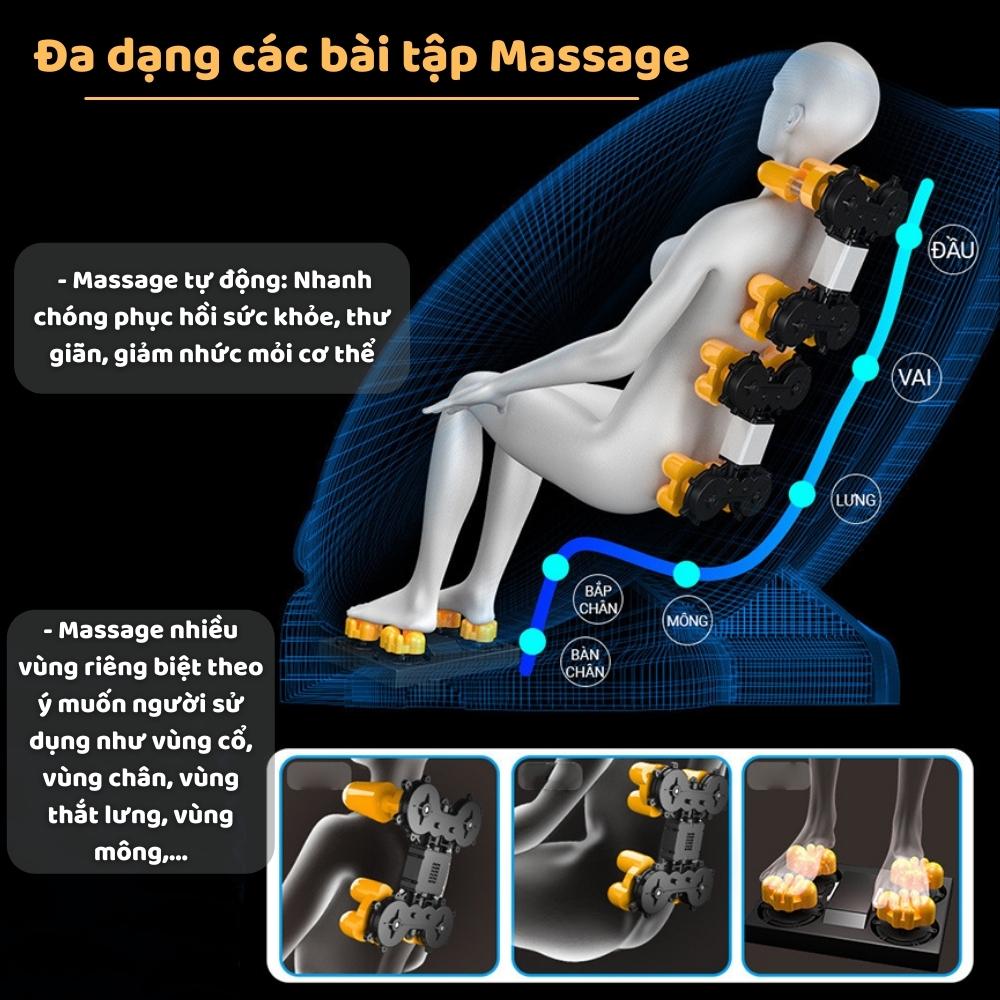 Ghế massage toàn thân Kagawa K16 đa chức năng, công nghệ quét AI thông minh, tự động dò tìm huyệt đạo