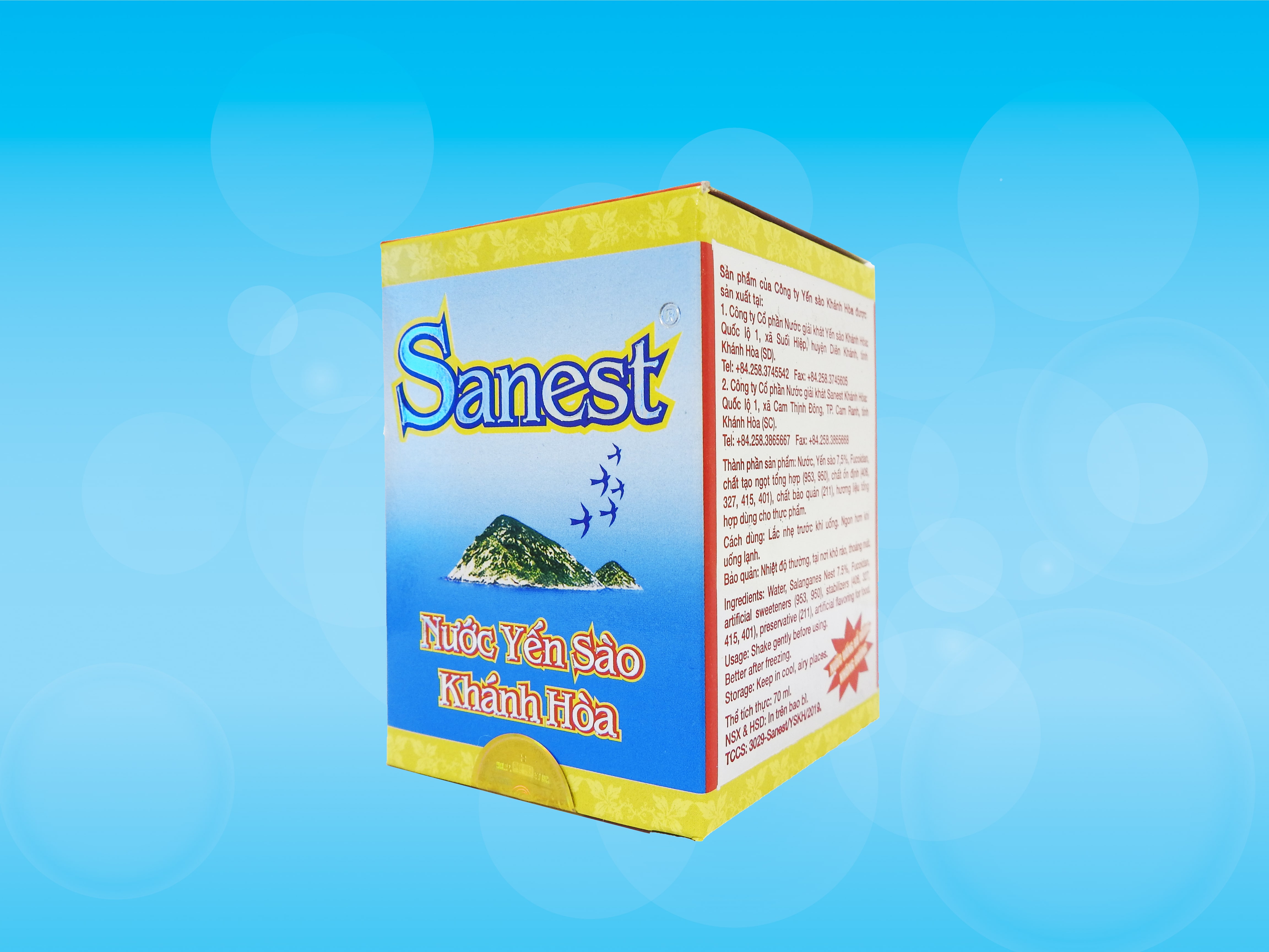 [Combo 10 lọ] Nước Yến sào Khánh Hòa Sanest đóng lọ 70ml