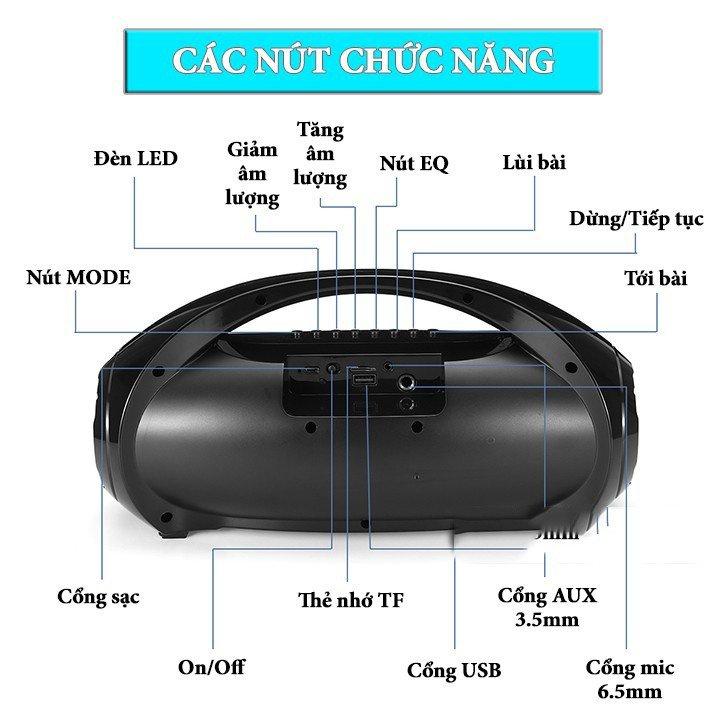 Loa Bluetooth Kimiso KM-S2 Xách Tay - Tặng Kèm Mic Hát - Siêu Bass - PIN 10000 MAh - Hàng Loại I Chuẩn