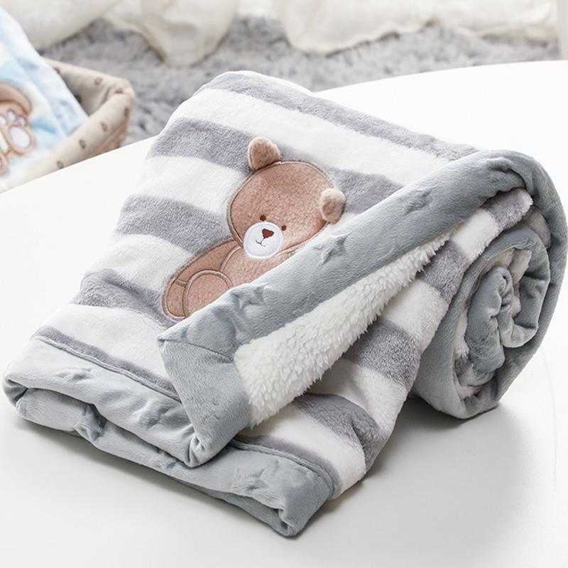 Hoạt Hình Cho Bé Chăn Làm Dày 2 Lớp Dép Nỉ Ấm Áp Đầm Bao Da Mềm Mại Có Quấn Sơ Sinh Trẻ Em Chăn Ga Gối Bebe Chăn