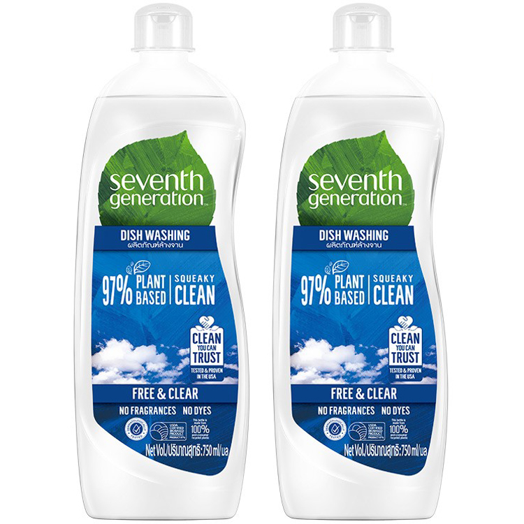 Combo 2 Nước Rửa Chén Seventh Generation Free&amp;Clear (750ml)