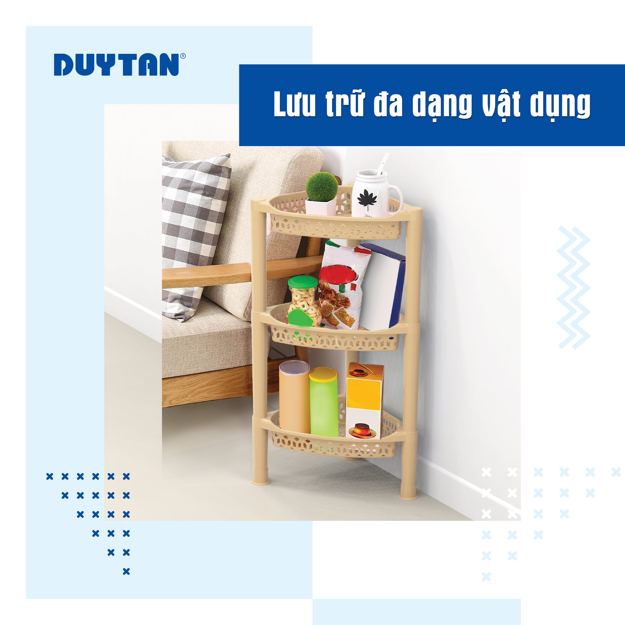 Kệ Góc Đa Năng DUY TÂN 3 Tầng 4 Tầng Tối Ưu Không Gian Góc Phòng, Bếp, Nhà Tắm  Giao Màu Ngẫu Nhiên