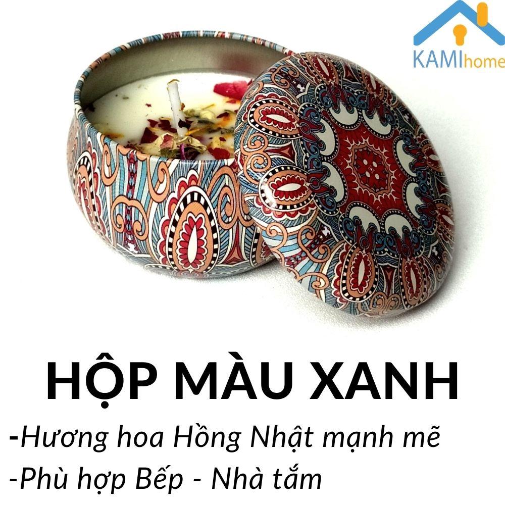 Sáp nến thơm làm Thủ công hoa khô tự nhiên Dạng hộp quà Thiếc độc đáo mã 25007