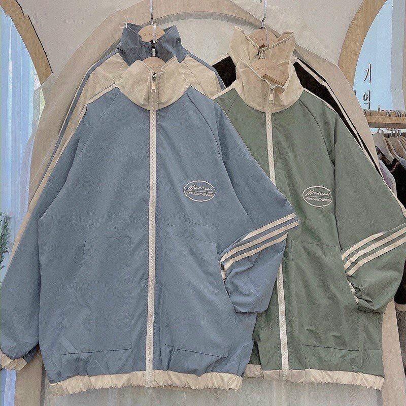 Áo Khoác Bomber Dù RECORDS MONOCUB Nam Nữ Ulzzang Unisex Kiểu Form Rộng 2 Lớp Jacket