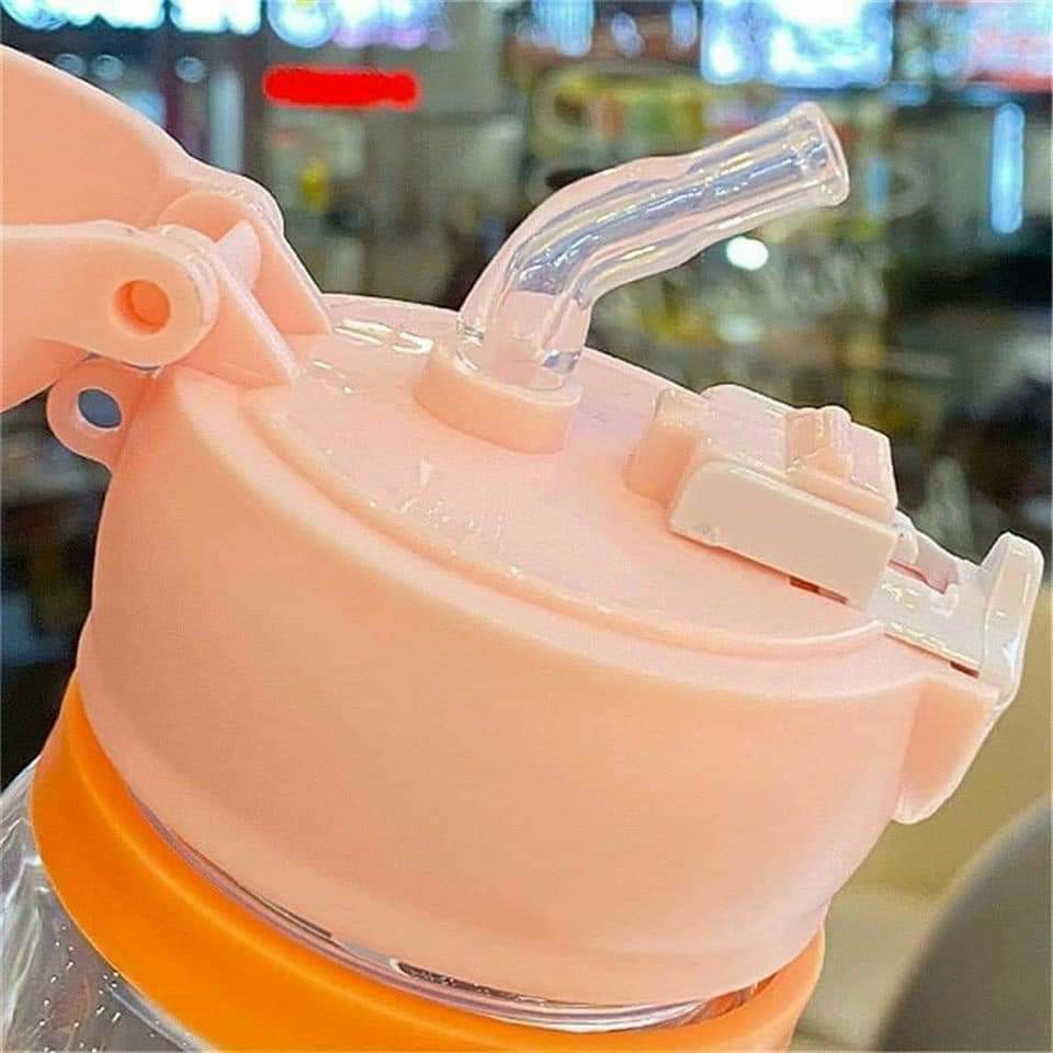Bình Nước Có Ống Hút Hình Sừng Hươu Dễ Thương Cho Bé