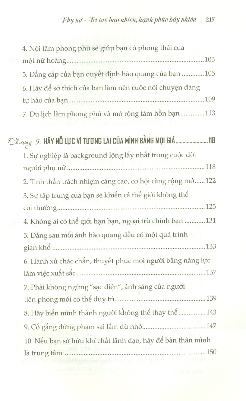 BÁCH KHOA THƯ DÀNH CHO PHỤ NỮ - Phụ Nữ Trí Tuệ Bao Nhiêu Hạnh Phúc Bấy Nhiêu – Thanh Hương biên soạn – Liên Việt Books