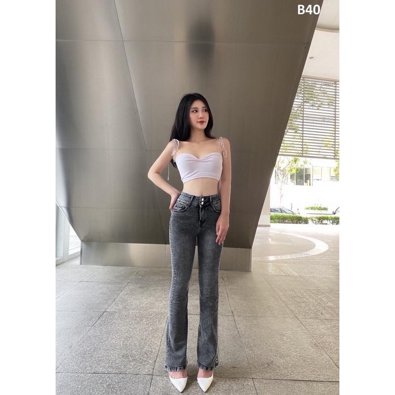 Quần Jeans Nữ Lưng Cao Co Giãn