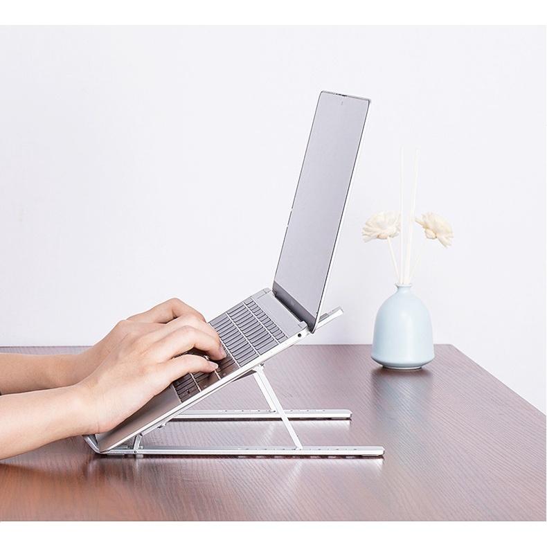 Kệ đỡ Laptop hổ trợ tản nhiệt có thể gấp gọn - giá kê Laptop MacBook bằng nhôm điều chỉnh độ cao.