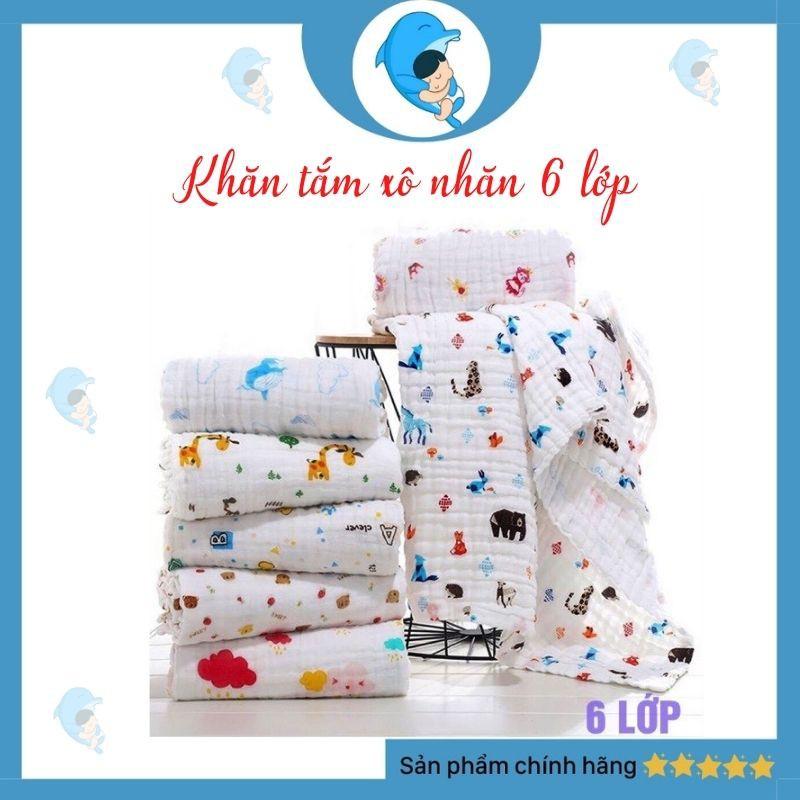 Khăn Tắm Xô Nhăn Cho Bé 6 Lớp, Mềm Mại, Siêu Thấm, Kích Thước 110*110cm