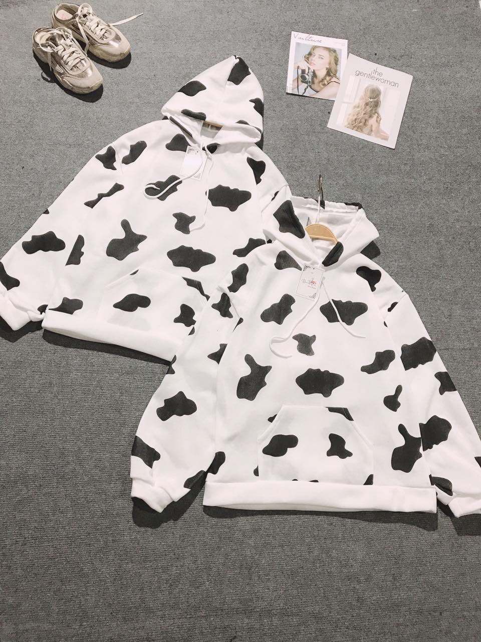 Áo Hoodie Bò Sữa Chất Nỉ - Cotton Dày Mịn