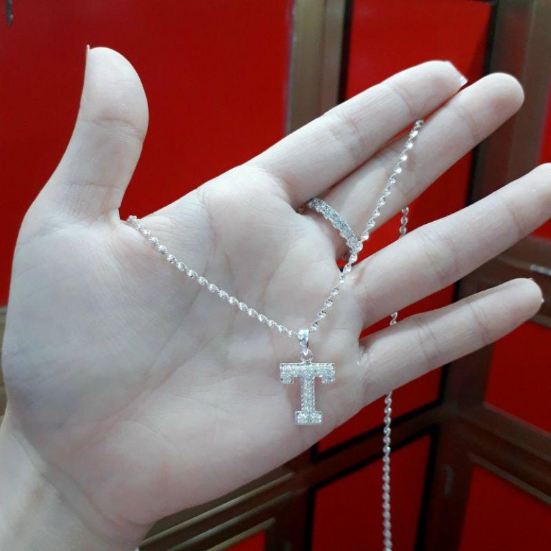 Dây chuyền bạc liền mặt chữ cái YN JEWELRY