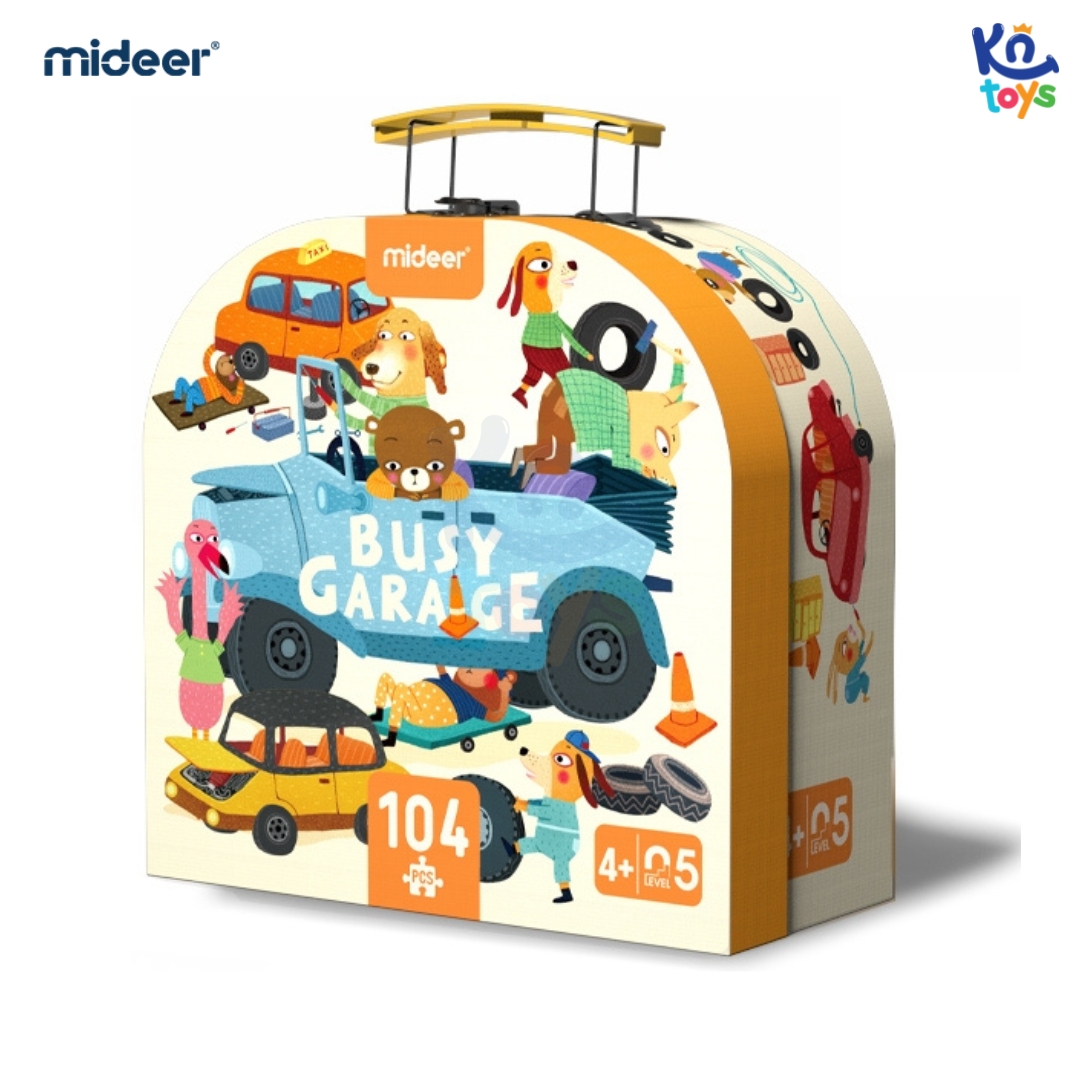 Đồ Chơi Ghép Hình Mideer Puzzle MD3078 – Vali Garage Ôtô (104 mảnh ghép)