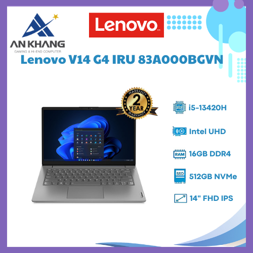 Lenovo V14 G4 IRU 83A000BGVN (Intel Core i5-13420H | 16GB | 512GB | Intel UHD | 14 inch FHD | NoOS | Xám) - HÀNG CHÍNH HÃNG