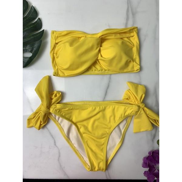 Bikini 2 mảnh áo xoắn cup ngực quần buộc nơ