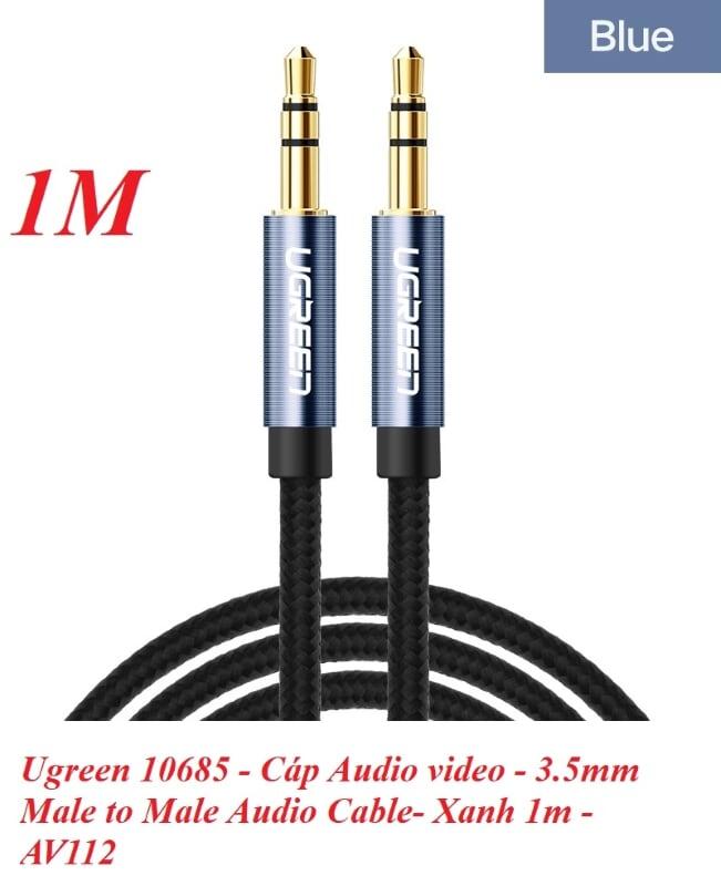 Ugreen UG10685AV112TK 1M màu Xanh Cáp âm thanh 2 đầu 3.5mm dương - HÀNG CHÍNH HÃNG