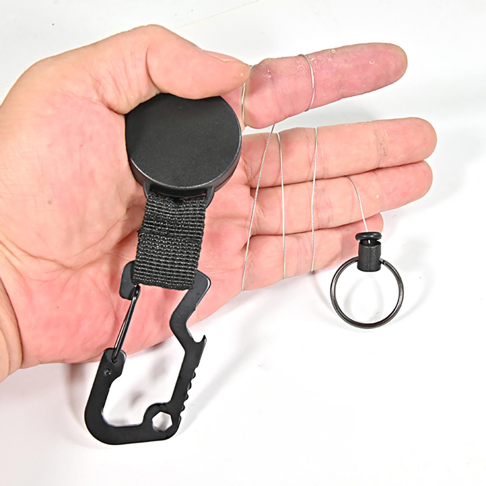 Retractable Keychain Heavy Duty Carabiner ID Badge Reels for Climbing Fishing