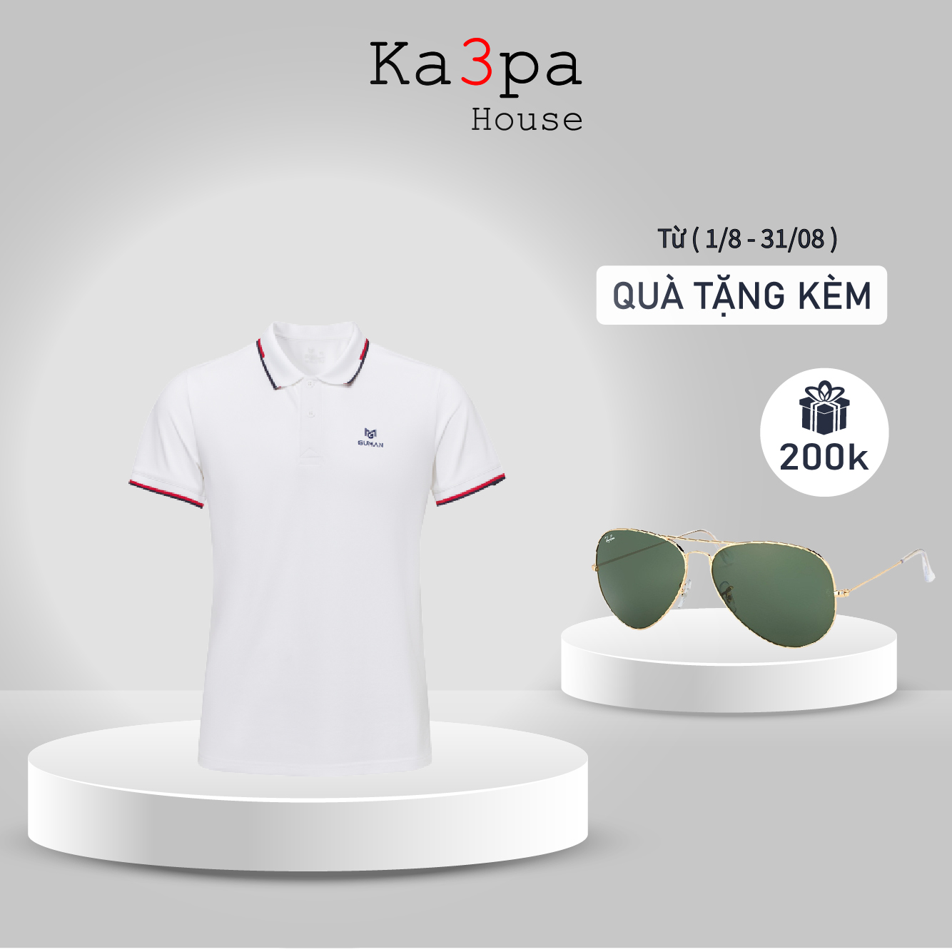 Áo Thun Polo Casual GUMAN White GW111