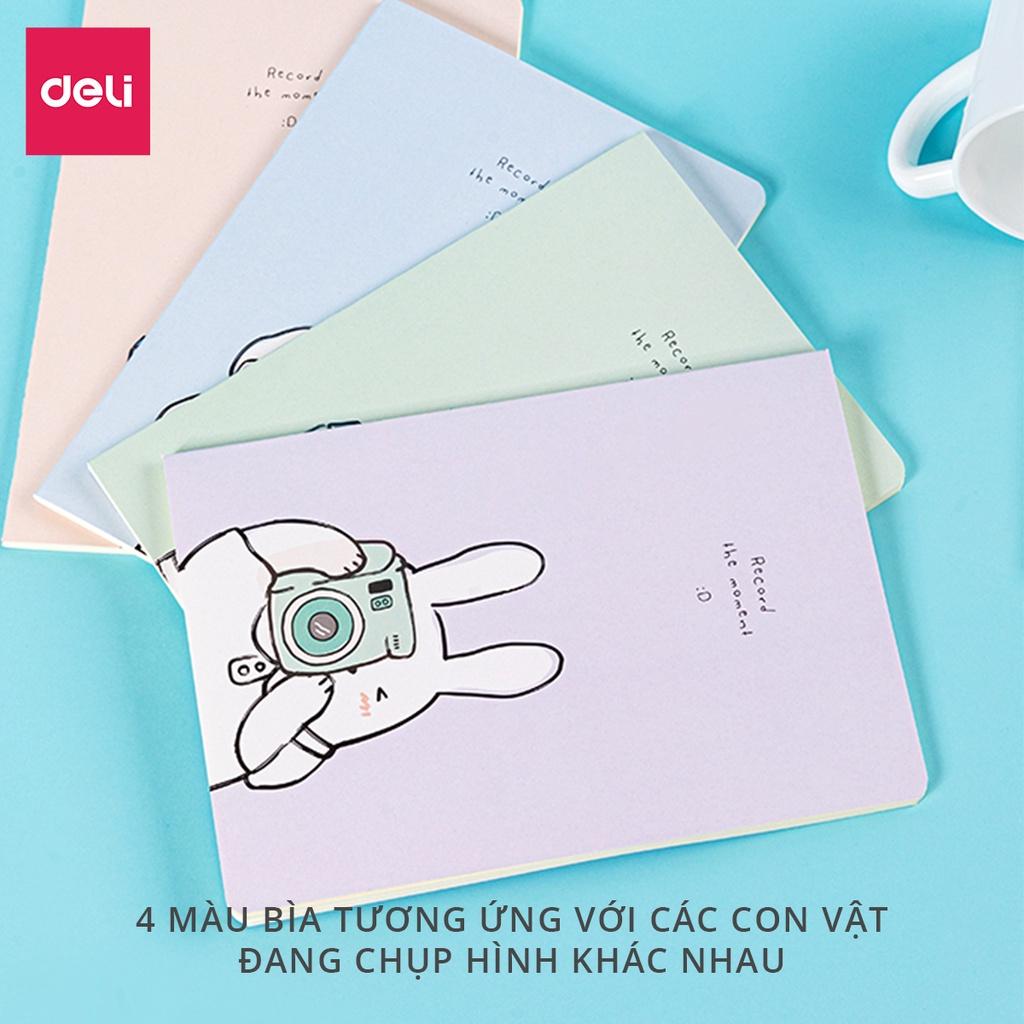 Sổ ghi chép khâu gáy B5 80 trang Deli kẻ ngang Bìa hologram hình thú cute dễ thương Phù hợp cho học sinh viết bài tập