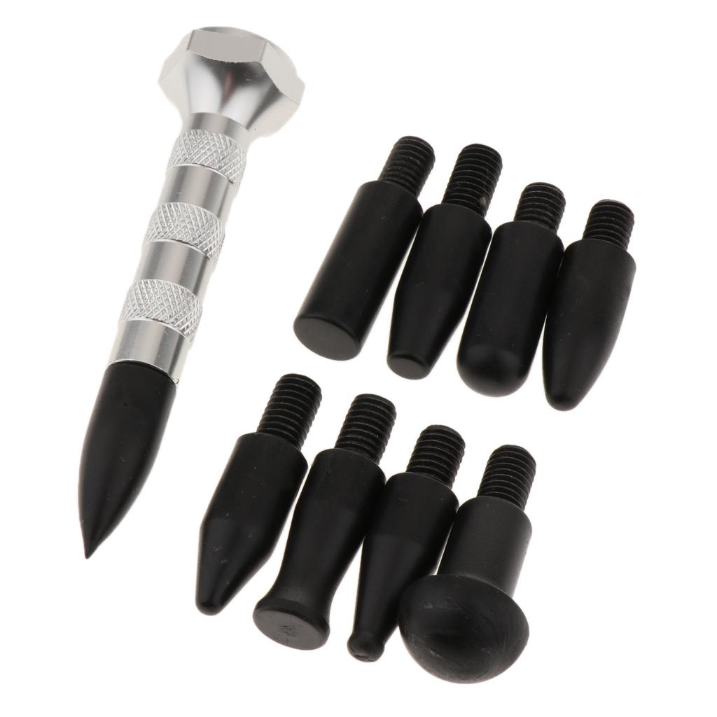Universal Paintless Dent Repair Tap Down Pen with 9 Heads Tips Dent Removal Tools