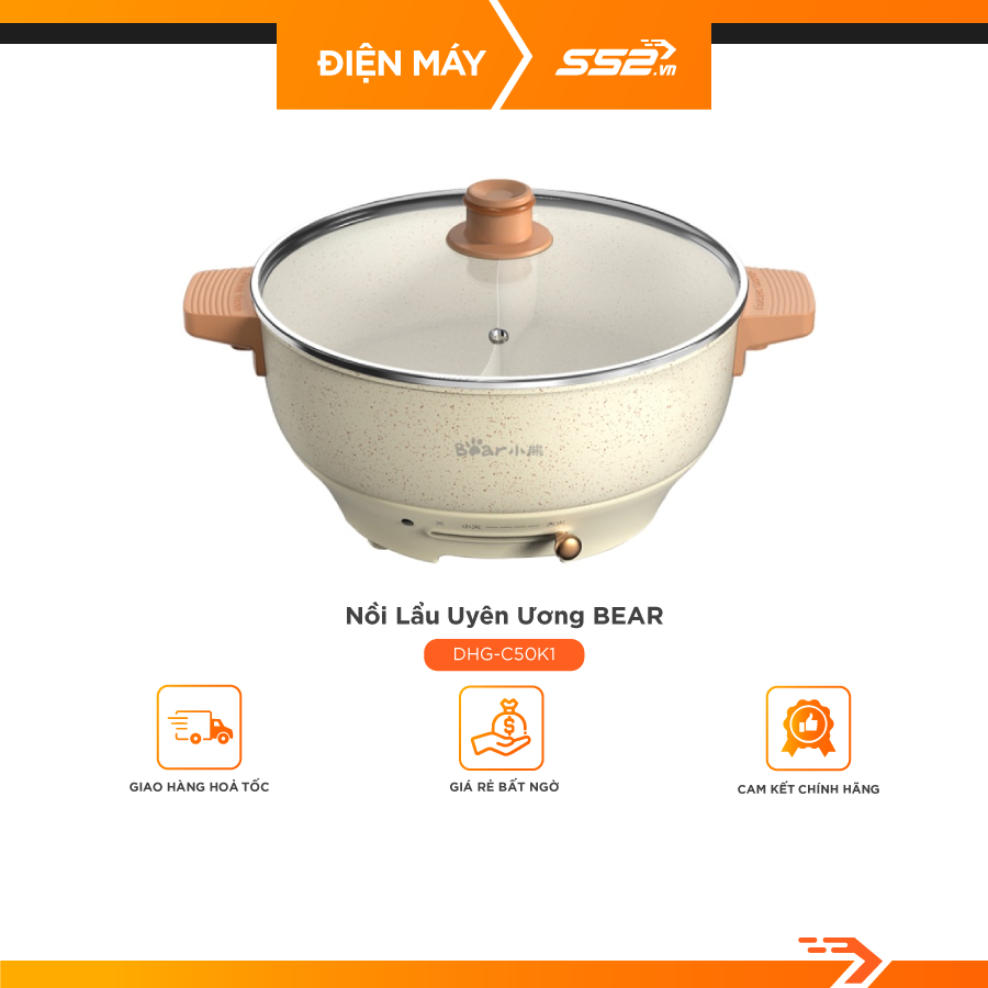 Nồi lẩu uyên ương Bear DHG-C50K1 - Hàng chính hãng