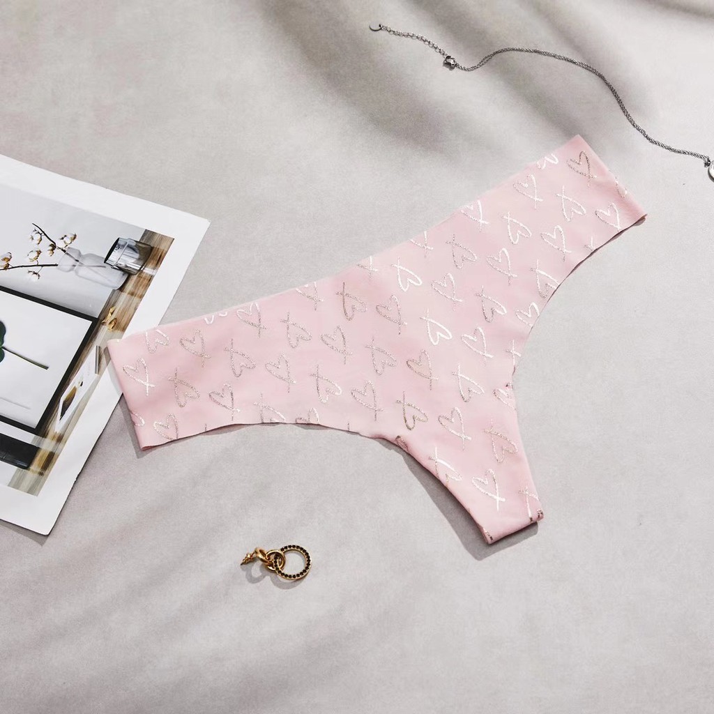 Combo 2 Quần lót lọt khe siêu cao cấp in chữ PINK giao màu ngẫu nhiên
