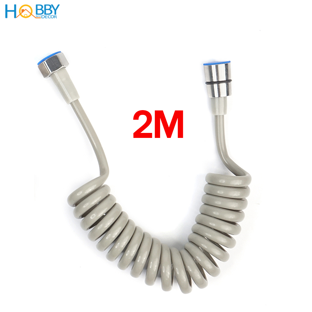 Dây sen lò xo cho vòi xịt toilet co giãn màu xám Hobby Home Decor SLX