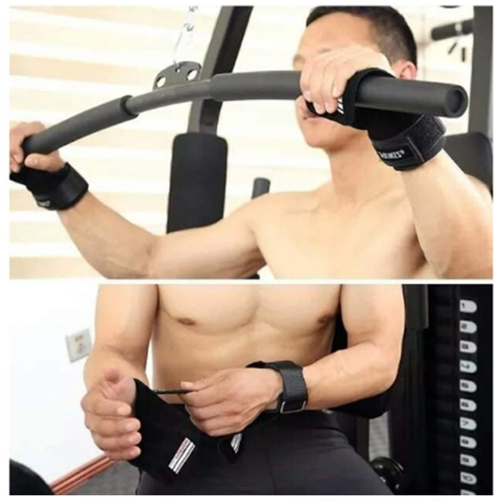 Găng Tay Tập Gym hở mu bàn tay - Dây kéo lưng Aolikes 2 trong 1 ( 1 Đôi)