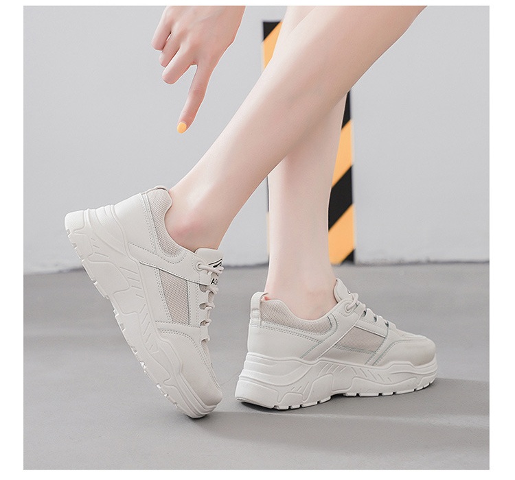 Giày thể thao sneaker nữ, tôn dáng phối lưới độn đế 3 phân